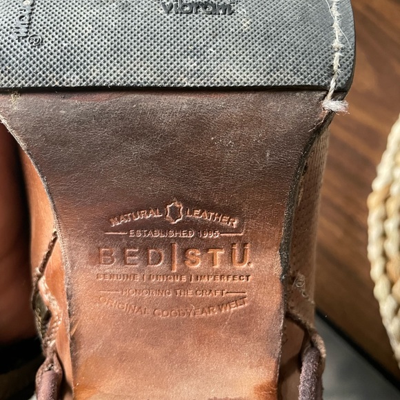 Bedstu Blaire Boots Women’s Size 9 Neutral Leather Bikercore Fall Brown Heel - Picture 8 of 9